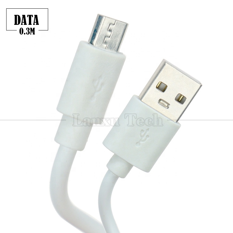 Short 30cm 50cm 1m White Black Data Fast Charging 1A V8 Micro B to USB A Male Charger Cable for Android Phone Power Bank Speaker