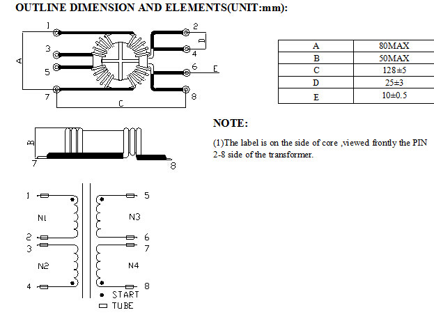 High Power Current Common Mode Choke Coil , Horizontal T63 Common Mode Toroidal Chokes