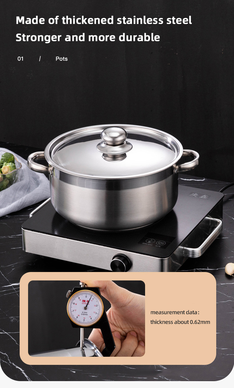 Hot Sale 8 Piece Royal Kitchen Cookware Soup Pot Set Stainless Steel Pot Cooking Cookware Set