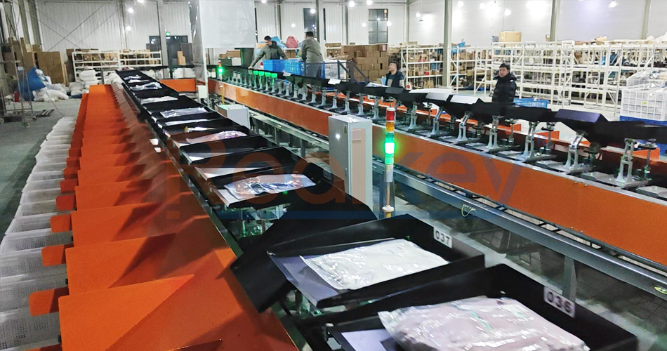 Automated Classification Tilt Tray Package Sorting Machine Automatic Identification System