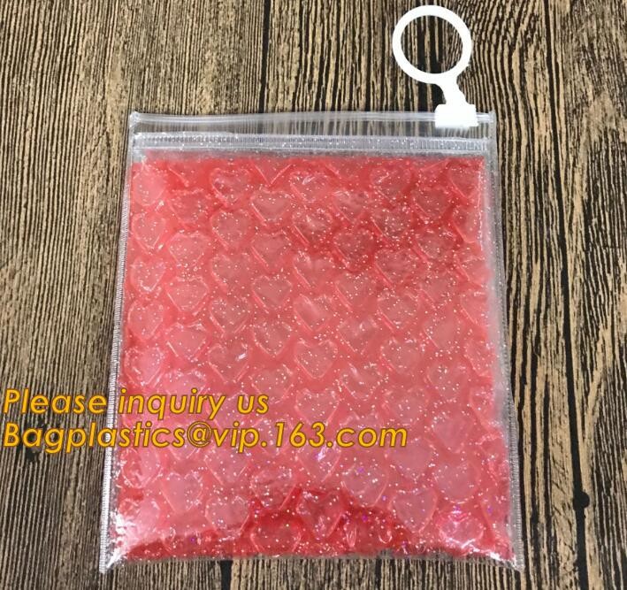 Holographic Factory Shiny gold Cosmetic bag Zipper Bubble Bag zip-lock Slider Padded Mailer metallic bubble zipper bagea