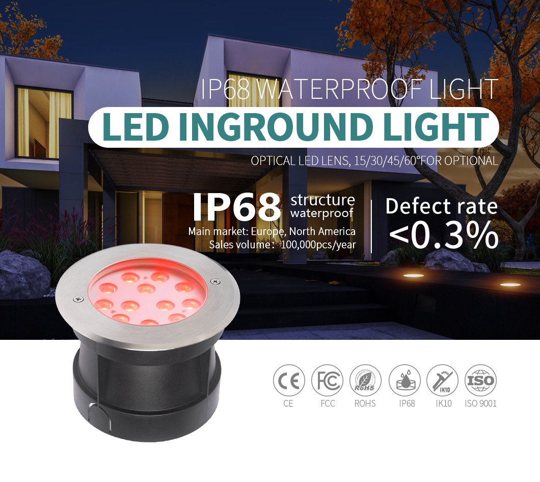 High voltage 100-240V input RGB Structure waterproof underground lighting recessed