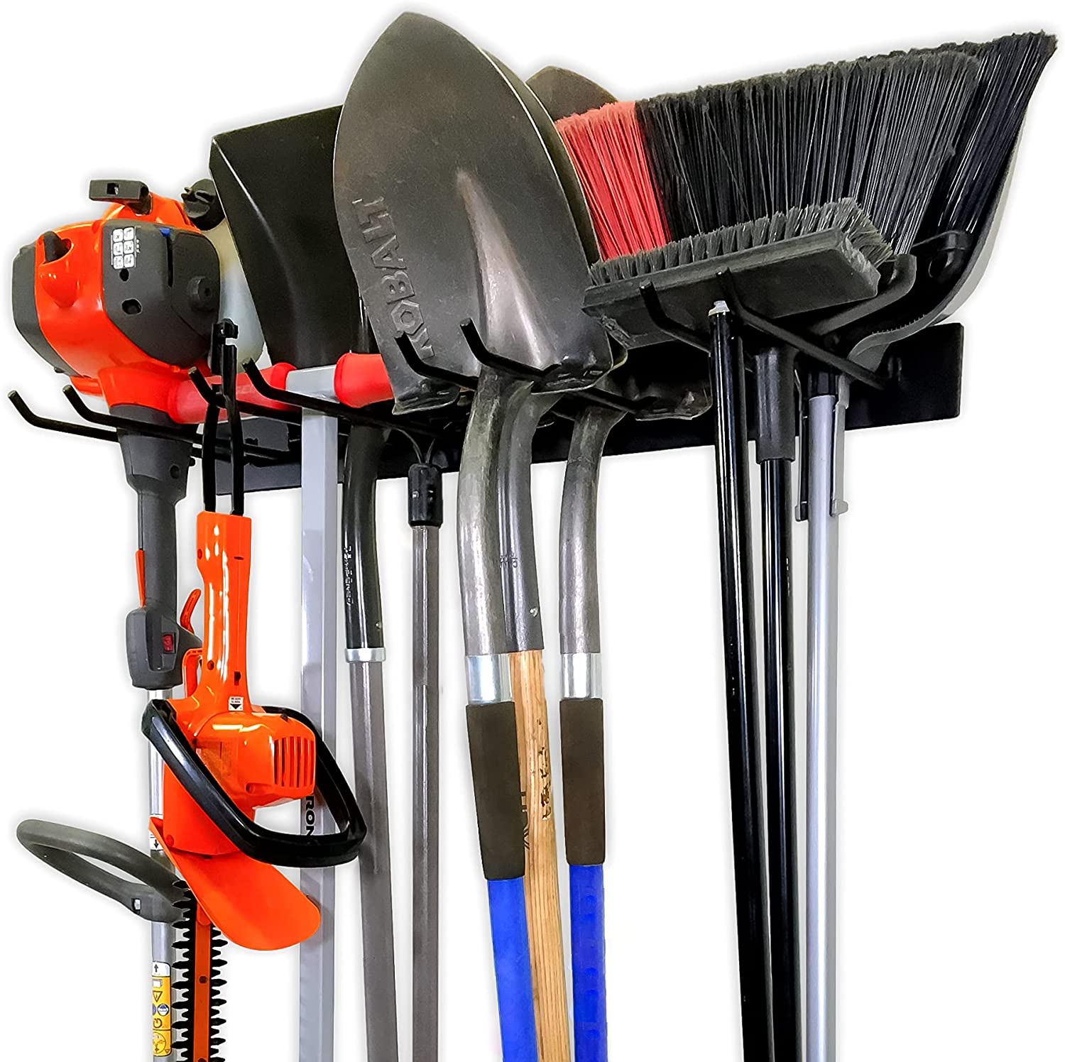 Garage wall mounted tool rack and storage organizers shelving with included hardware