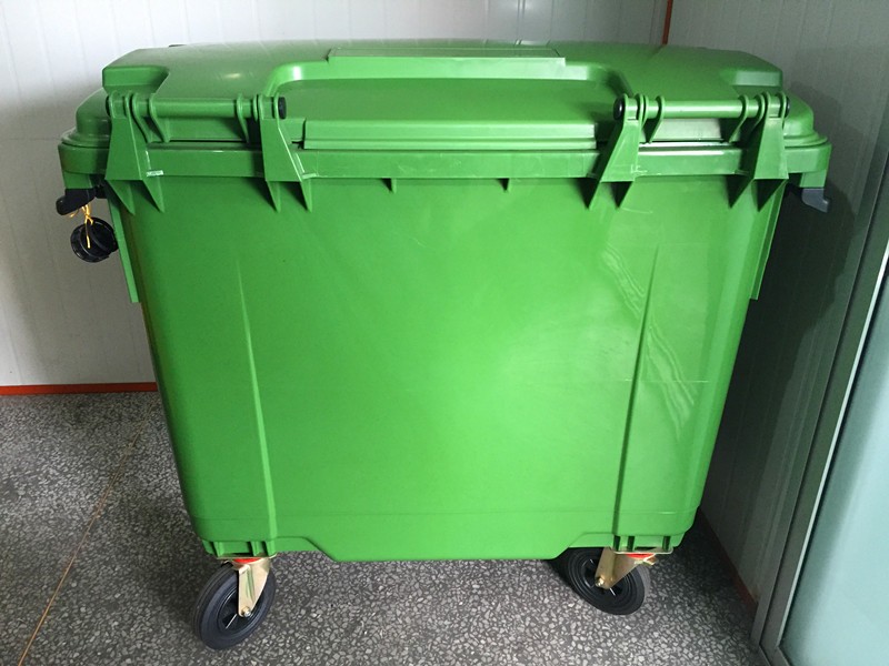 1100L Large outdoor hospital 4 wheels standing plastic trash cans