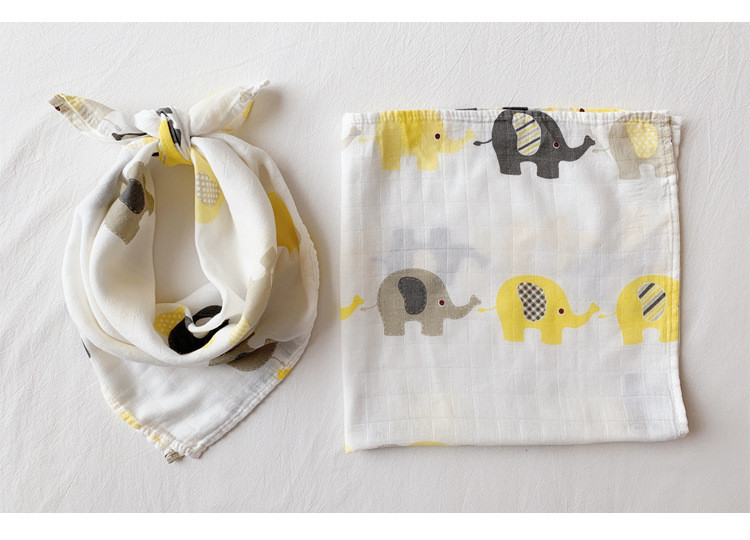 3 Sizes Adjustable Snaps Muslin Baby Bibs Soft Edges Quick Dry Teething Bibs