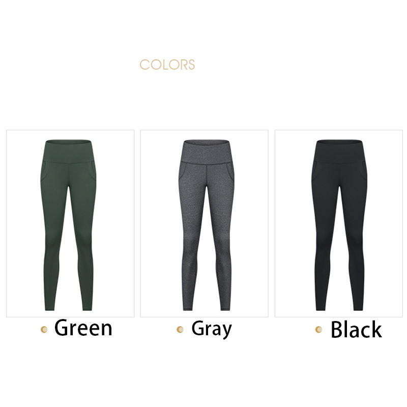 Nylon Spandex Workout Pocket Yoga Pants Gym High Density For Women