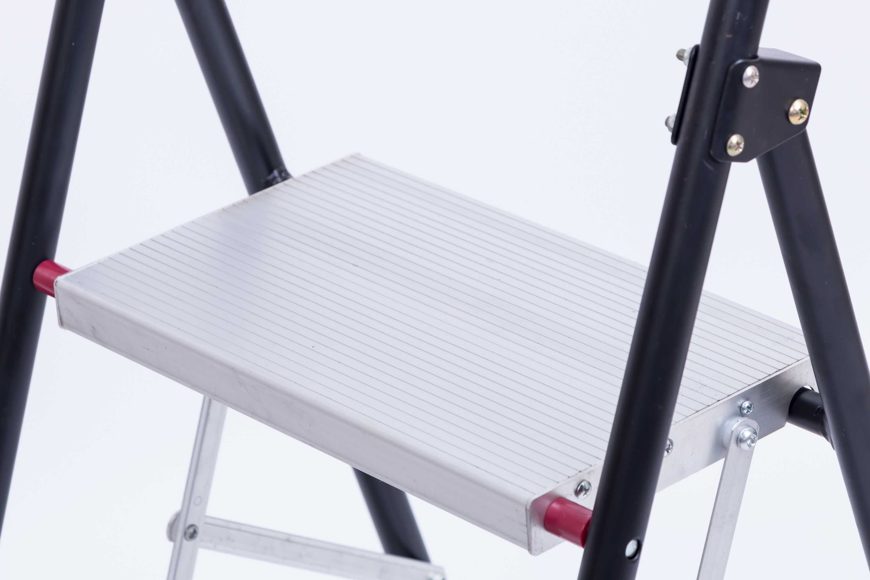 3 Steps Multifunctional Folding Ladder Trolley with Two Wheels