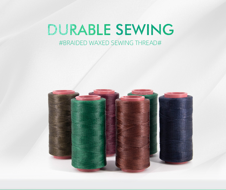 210D/16 High Tenacity 200M Flat Polyester Waxed Thread 1mm For Shoes Sewing Leather