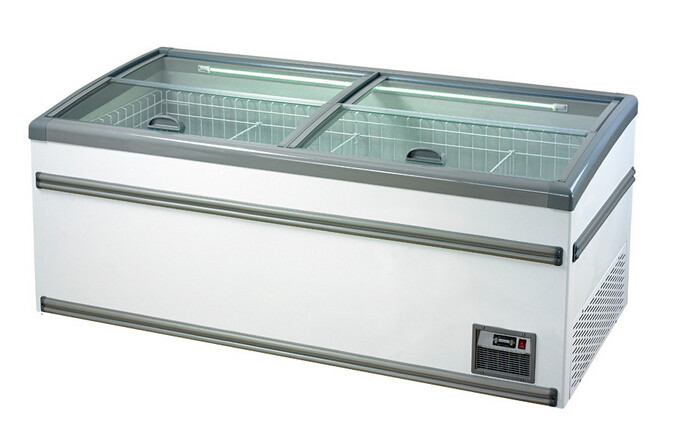 220V Top Open Combined Display Chest Horizontal Deep Island Freezer