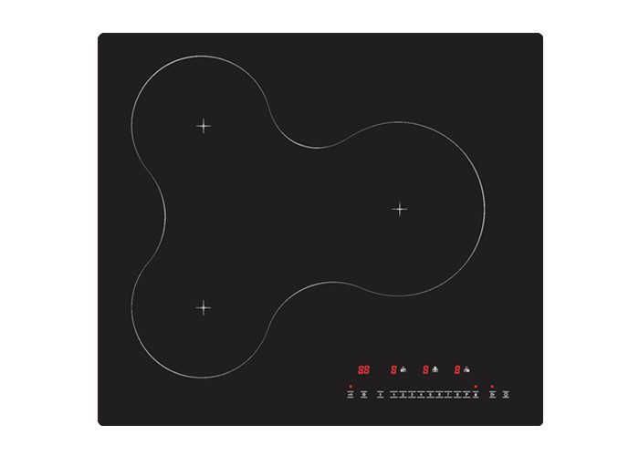 5200W Touch Control 3 Zone Induction Cooktops Zinc plating bottom
