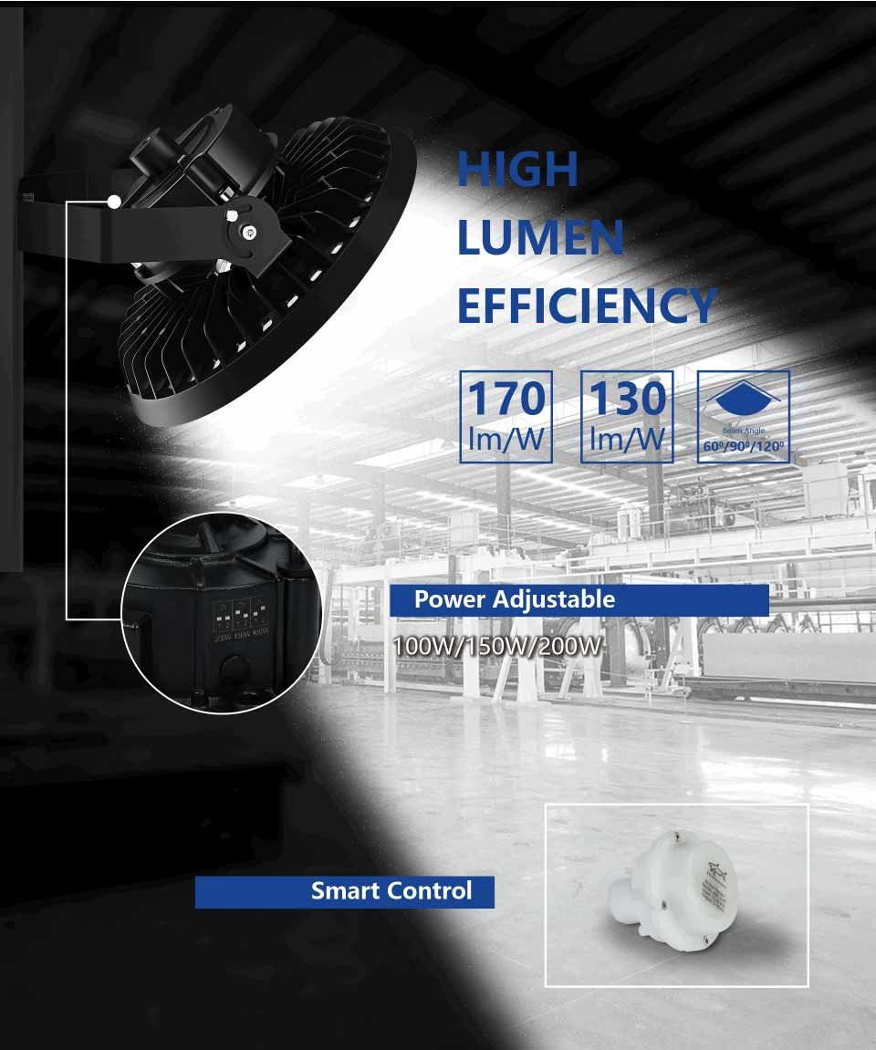 Indoor IP65 UFO LED High Bay Light 100W 150W 200W 300W