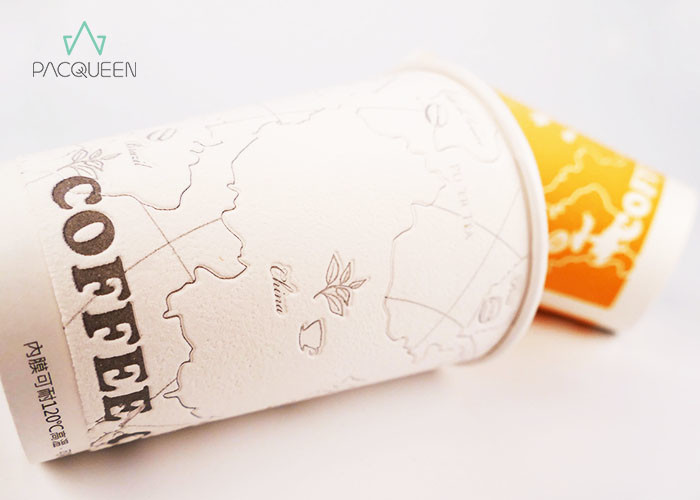 Red Embossed Hot Beverage Disposable Cups Multi Layer Heat Proof