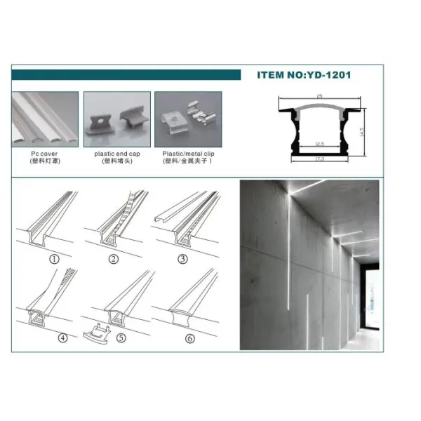 6063 T3-T8 Aluminium Alloy Recessed LED Profile with Anodized Surface and Customized Length for LED Strip Housing