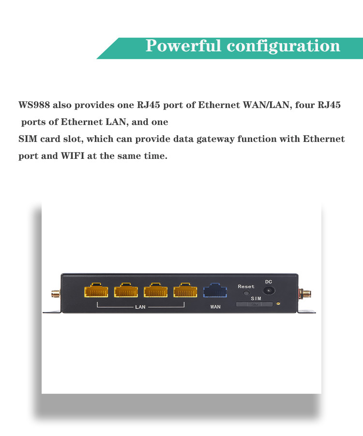 300Mbps WS988 Unlock 4G Wifi Router Black Metal Shell Rj45 Port