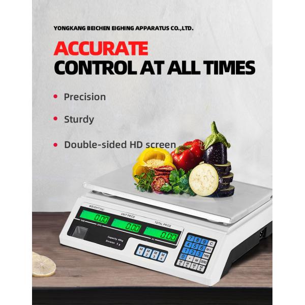Accurate Food Weight Measurement Battery Powered Rectangle Electronic LCD Display Weighing Scale 40 kg with 1g Division