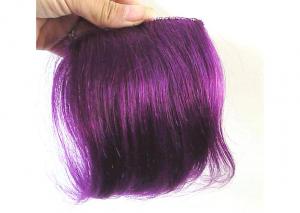 Buy cheap Healthy Custom Human Hair Wigs , Straight Layered Purple Colored 100% Remy Fringe Hair Wig product