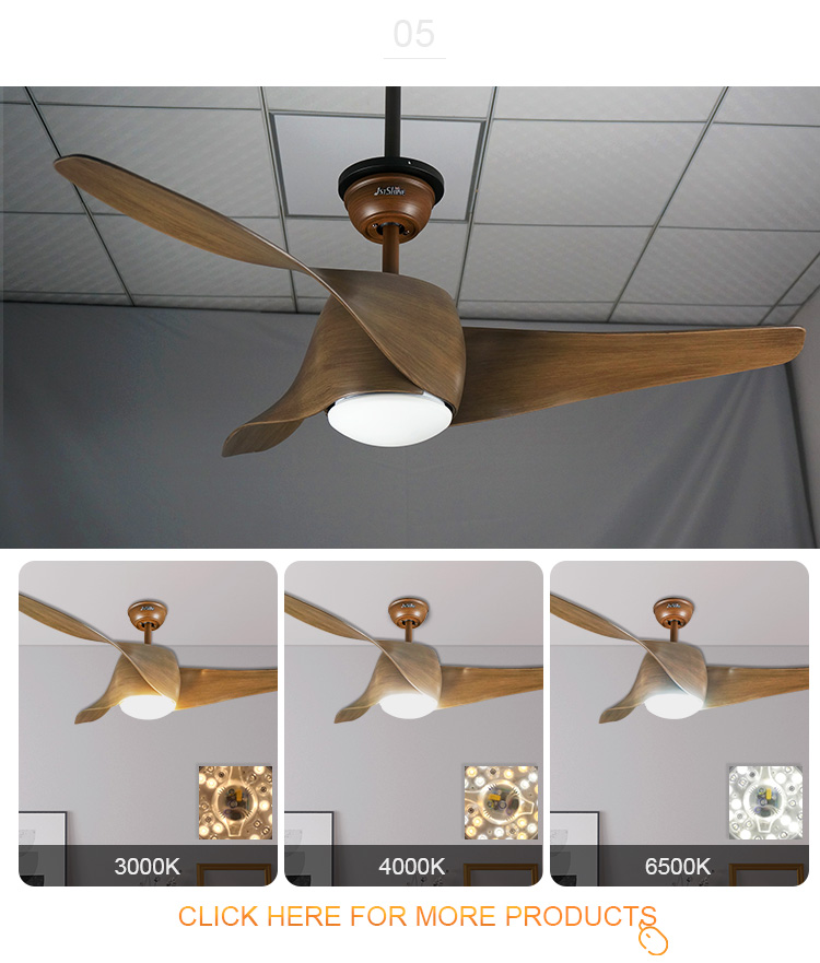 132cm 3 ABS Blades Low Noise Ceiling Fan for Home/Hotel/Office Metal Lamp Body Material
