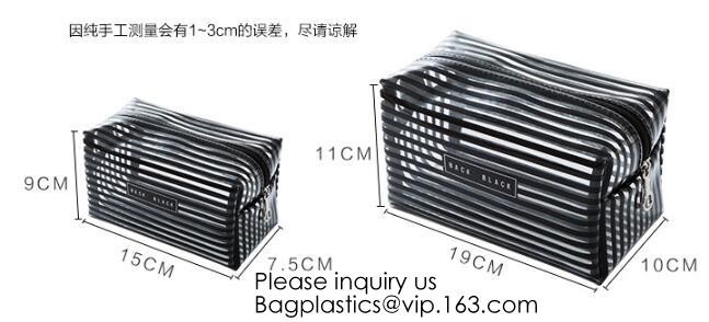 Clear Zipper Pouch with Strap Makeup Bag PVC Cosmetic Pouch,Printing Clear k Cosmetic PVC Pouch, bagease, bagplast