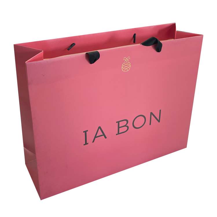 Black Luxury Custom Printed Paper Bag With Handle Eco Friendly Biodegradable