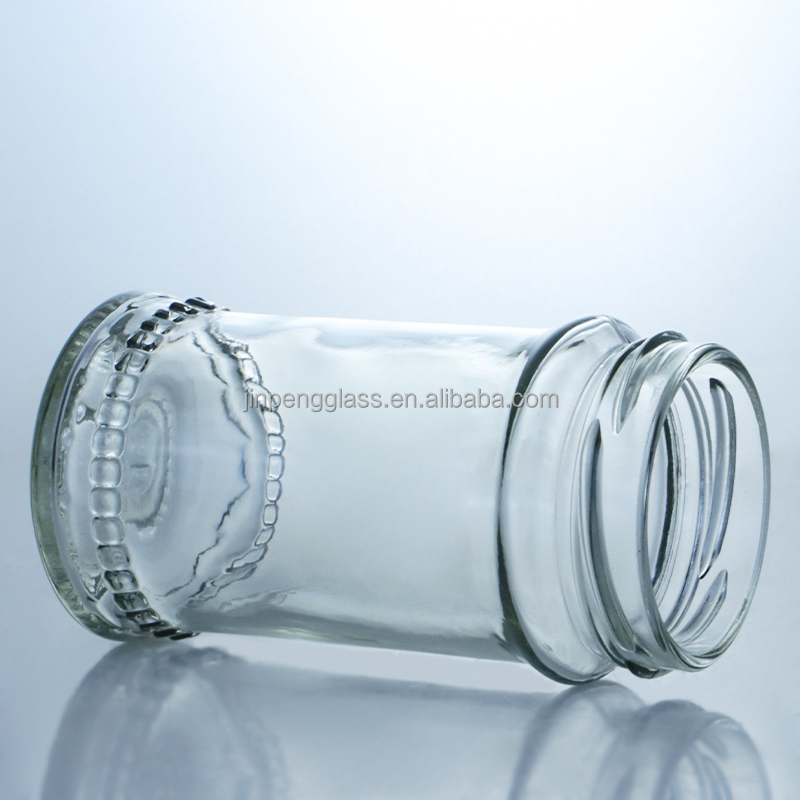 Unique Design 100ml 300ml 500ml Country Honey Glass Jar with Lid Clear Glass Products