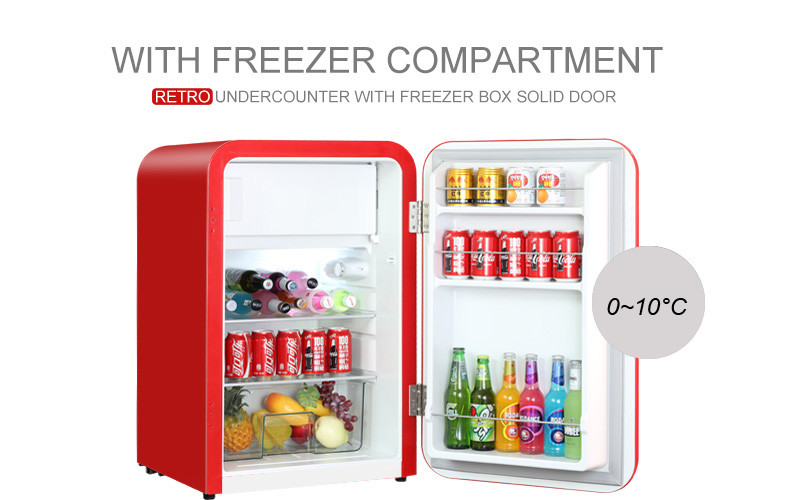 Compact Household New Retro Style Refrigerators Digital Temp Control