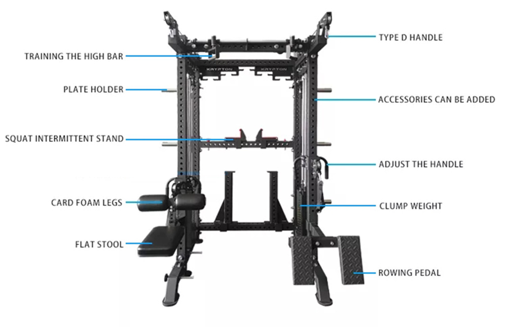 Body Building Power Cage Squat Rack Weight Lifting Smith Machine Fitness Equipment