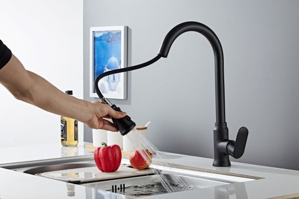 Buy cheap Rotatable Pull Put Black Sink Tap Faucet product
