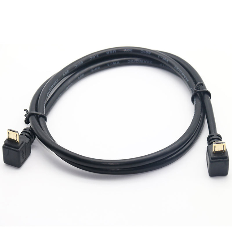 90 Degree Up Angle to Up Angle Data Charging Micro USB Cable