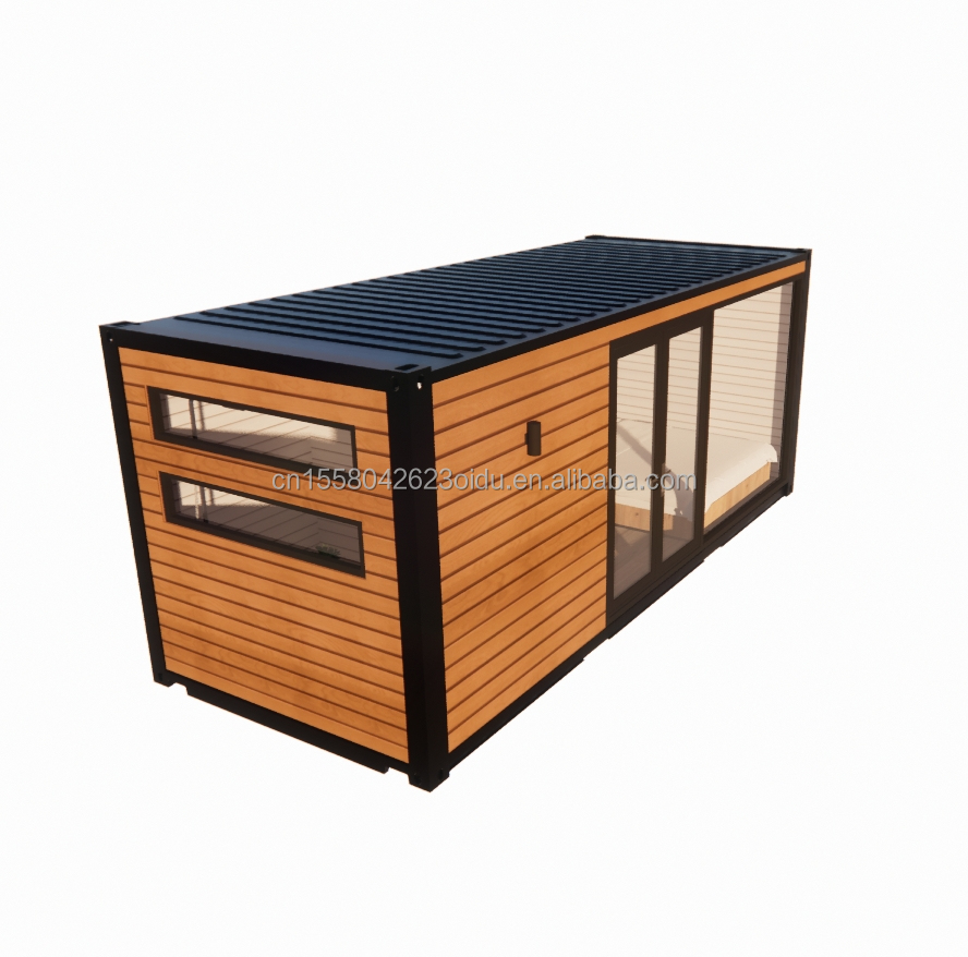 Outdoor Wooden Container Home Luxury Garden Tiny House with 2-3 Bedrooms for Families and Hotels Aluminum Alloy Windows