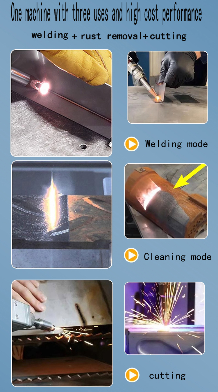 1500W Air Cooling Laser Welder Handheld Fiber Laser Welding Machine 4 in 1 Cutting Welding Cleaning for Metal Air Cooled Laser Function