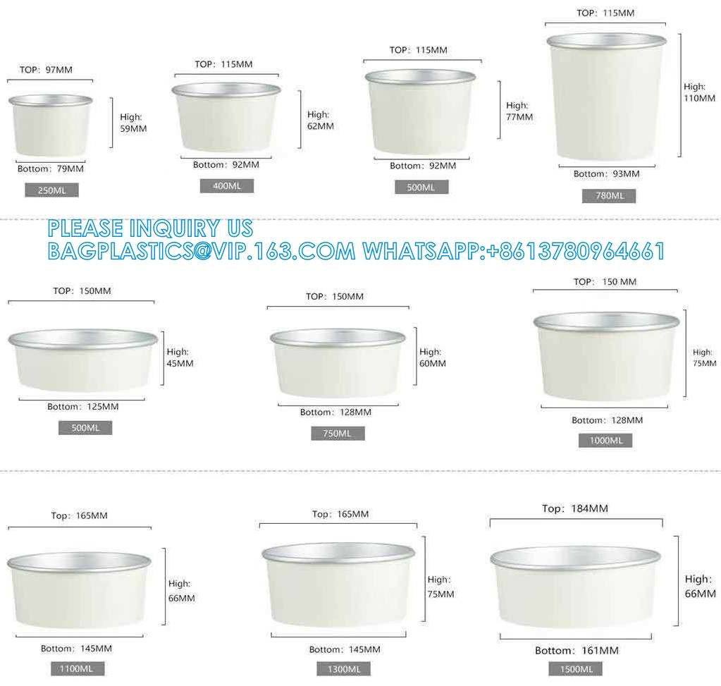 Wholesale OEM Custom Printing Design Logo 8oz-32oz Disposable Kraft Paper Soup Food Cup Bowls Food Packaging