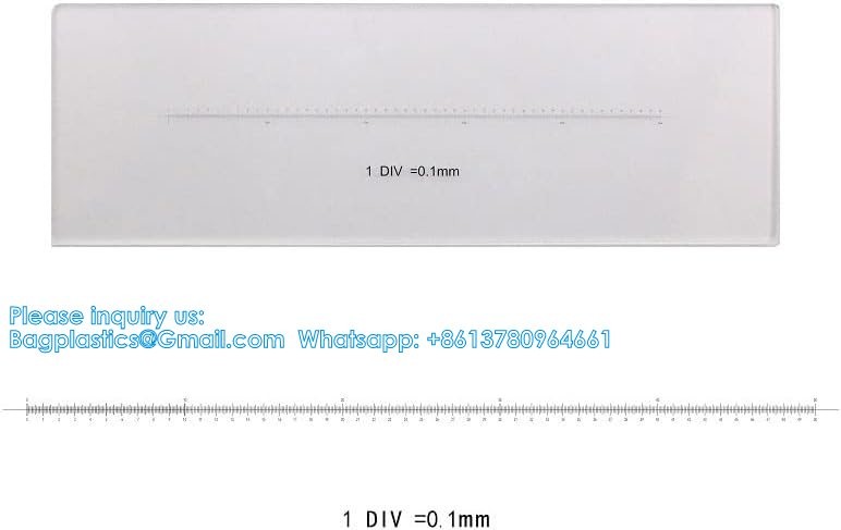 Lab Microscope Slides DIV 0.1 Mm Calibration Slide Length 50 Mm Horizontal Scale Ruler-Linear Scale Stage Micrometer