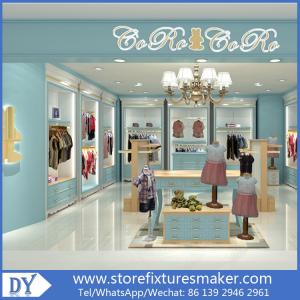 Buy cheap Custom nice fashion  design wooden lacquer Childrens Clothing Stores display showcase furniture  with good price product
