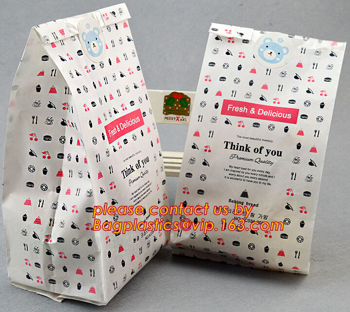 China supplier promotional custom coated bread/sandwich paper kraft bag with clear window,brown kraft paper bakery bread