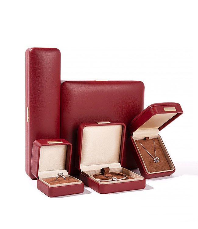 Red High Quality PU Leather Jewelry Packaging box Elegant Jewelry Storage Gift Box