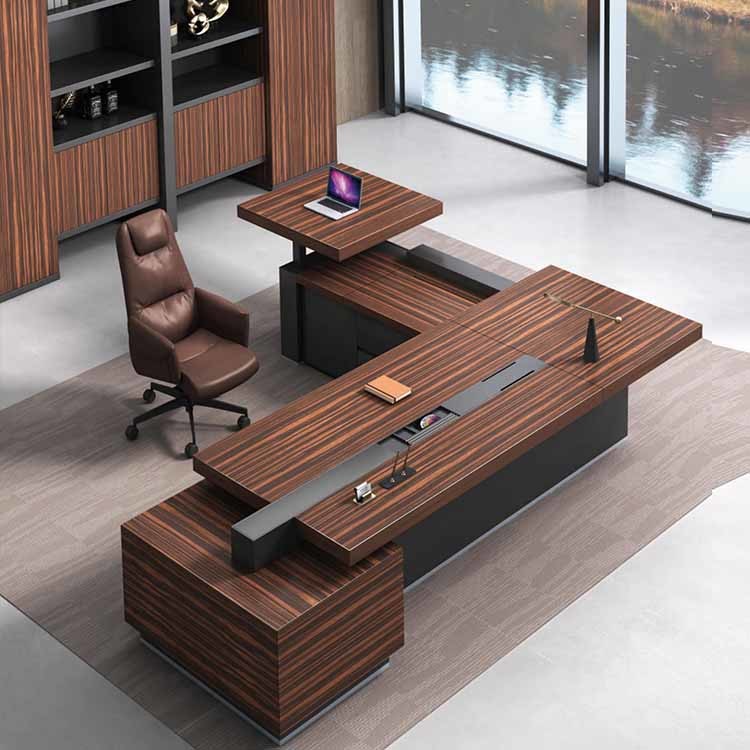 Thickness 50mm Executive Writing Desk Melamine Modern CEO Office Desk