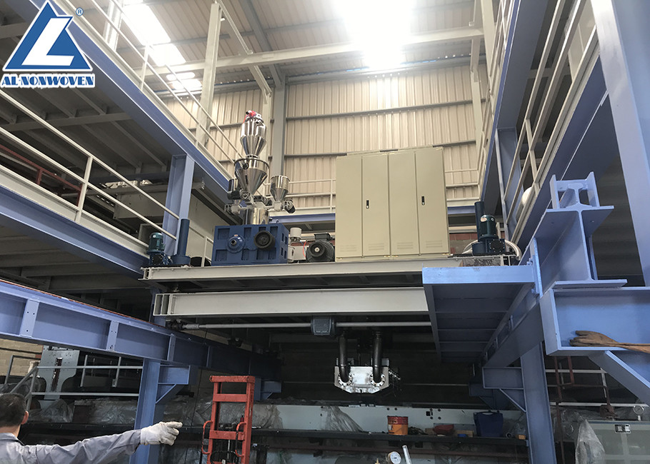 Al -2400mm Sms Pp Spunbond Nonwoven Fabric Making Machine For Polypropylene Fabric