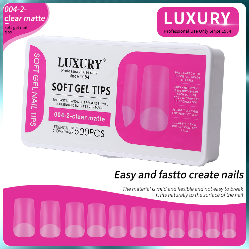 500pcs/Box Medium Square Shaped False Nails For Nail Extension Manicure Tools 11 Sizes