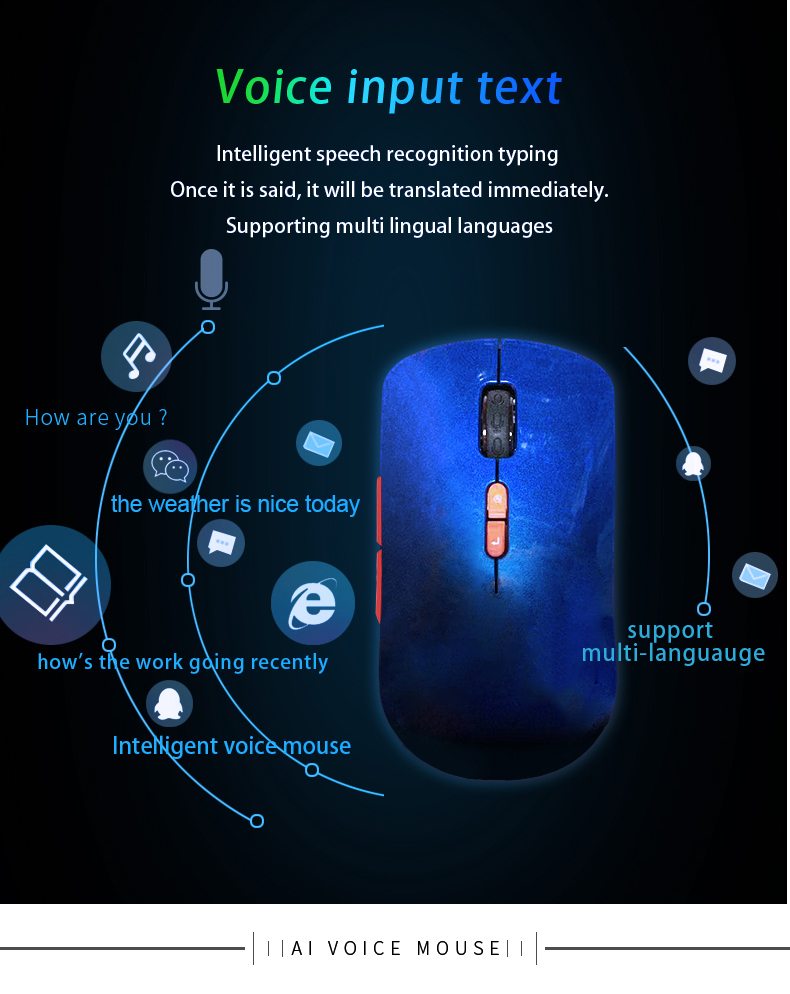 28 Languages Smart Ai Voice Mouse With Auto Fast Translate Function