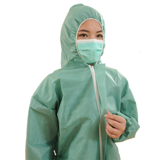 Non Woven Disposable Protective Coveralls S - 3XL With Front Zipper Closure