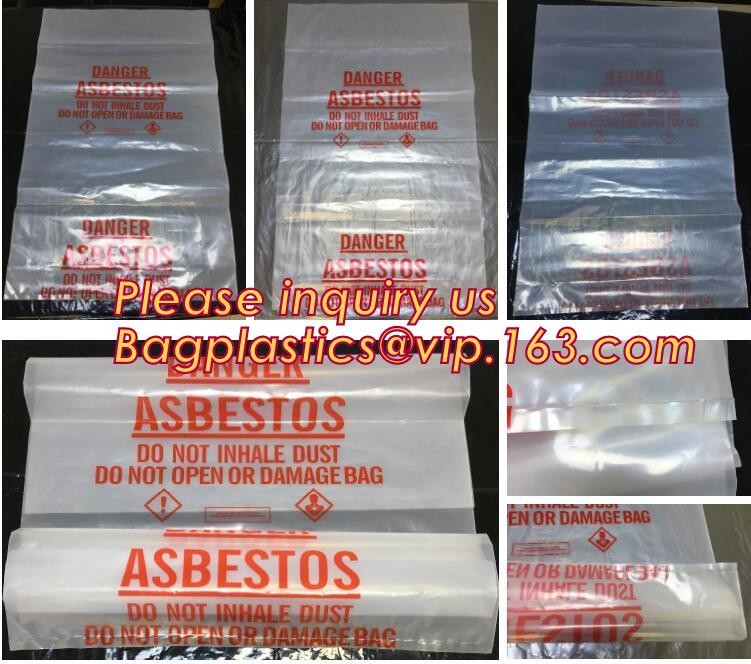 Large Size Good Quality Biohazard PE Disposable Waste Bag Thick Plastic Asbestos Bag,Jumbo Plastic Industrial Garbage Pa