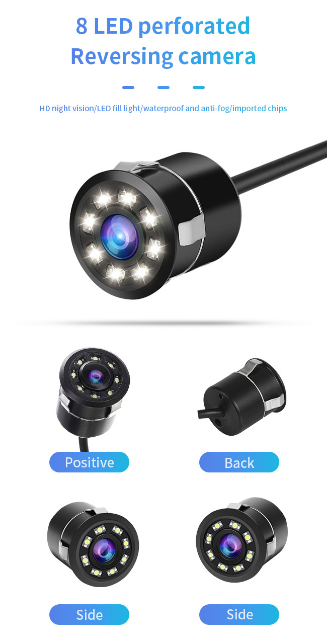 Bluetooth Reverse Parking Camera Universal 18.5 Perforated With LED Night Vision Ultra HD Night Vision