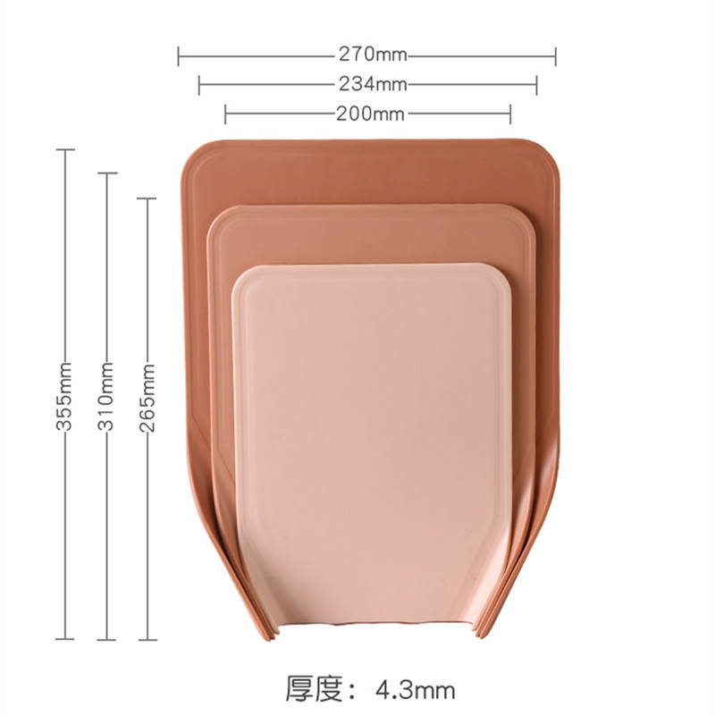 PP TPE Creative Standing Three Piece Plastic Chopping Board