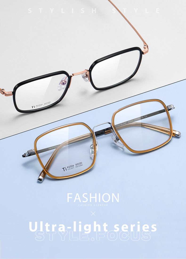 IP Plating Pure Acetate Titanium Glasses , Stable Clear Lens Glasses