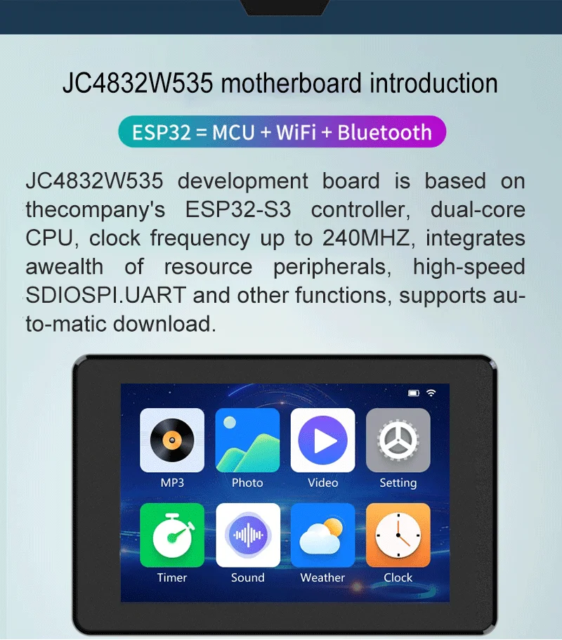 JC3248W535C I Y LCD Display Module with 320*480 Pixel Resolution and Effective Display Area 73.4*49.0 mm