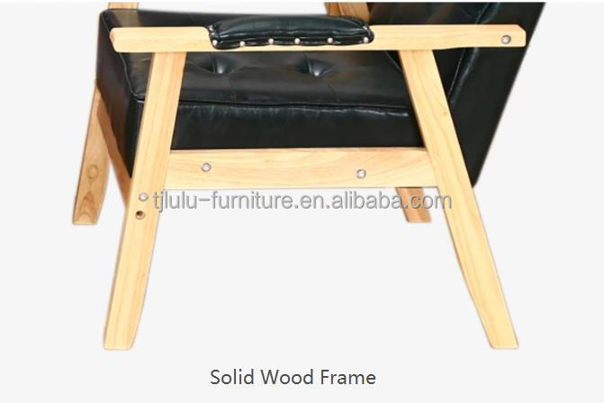 Comfortable Wooden Design Pu Seat Armchair for Hotel Dinning in Office Building and Coffee Shop