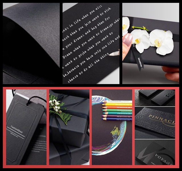 Black Colored Cardstock Thicker Paper 300gsm Cover Card Stock For Scrapbook
