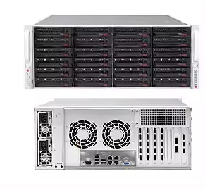 4U Rackmount Supermicro SSG-6049P-E1CR24H Server in Black for Server Environments