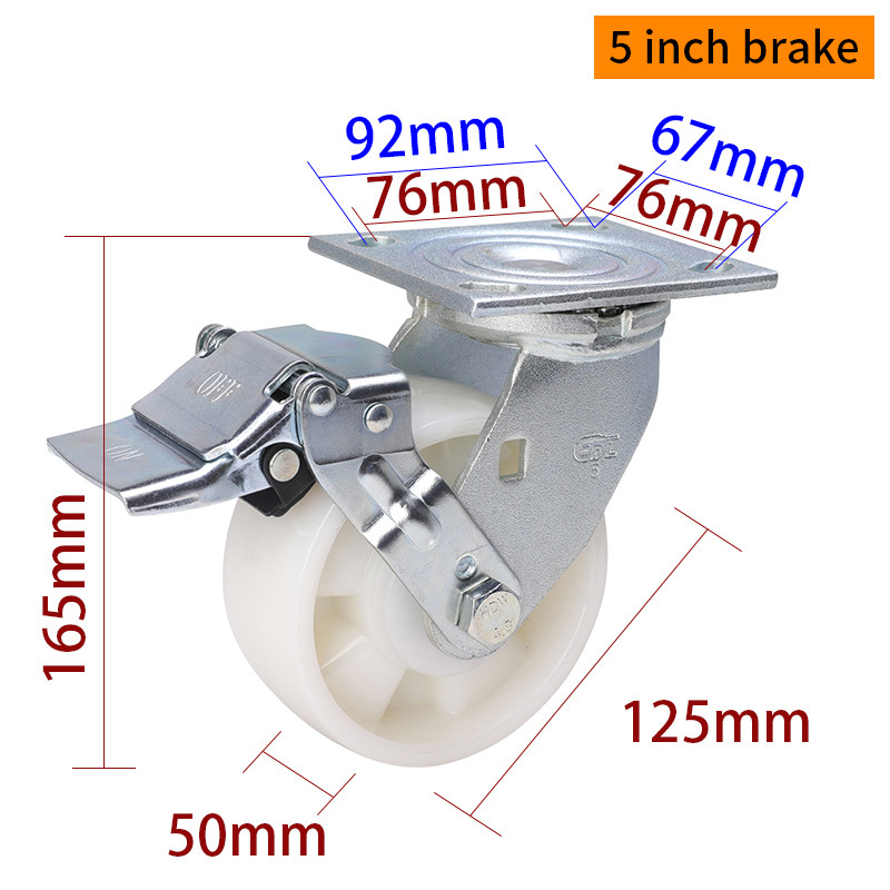 5 Inch Heavy Duty Casters 400kg Load Industrial Castor Wheels 125mm