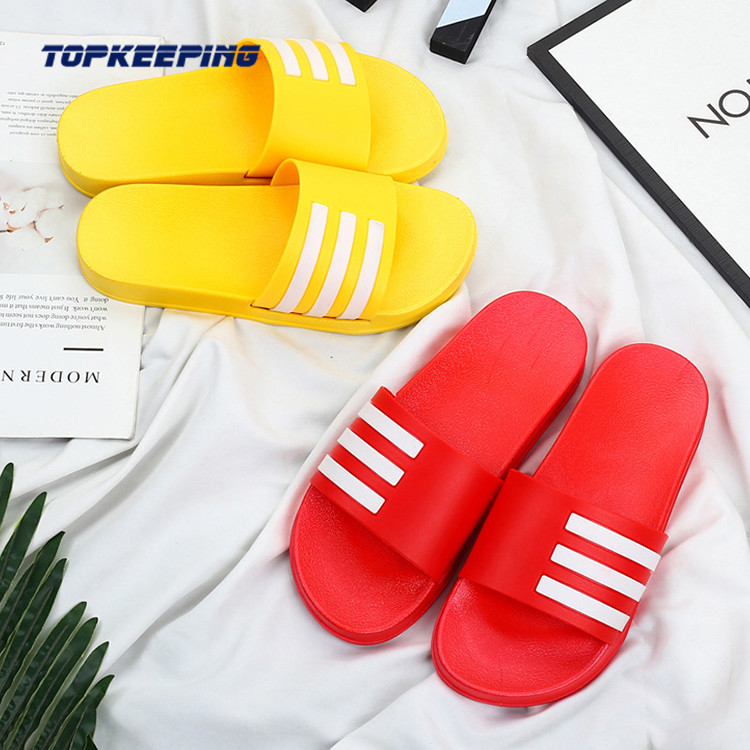 Custom Logo Stripe Summer Pvc Odm Sliders Slippers For Men